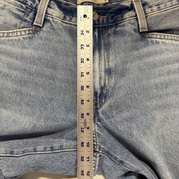 Levis Jeans Women 31 Blue 94 Baggy Wide Leg Mid Rise Distressed Light Wash Denim - Picture 8 of 11